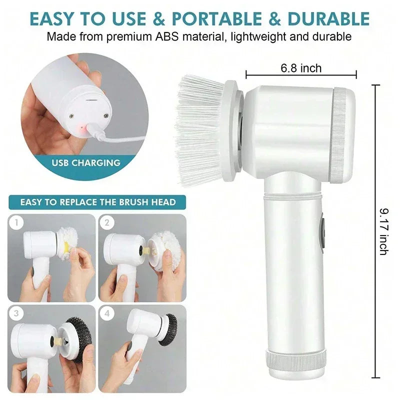 Electric Spin Scrubber- Cordless Power Cleaning Brush