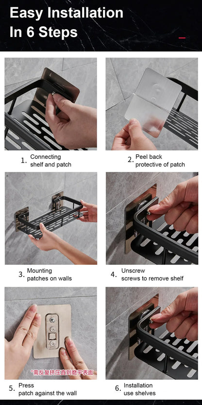 “No-Drill Shower Caddy – Wall Mounted Bathroom Organizer.”